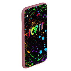 Чехол iPhone XS Max матовый POP IT CRAZY BRUSHES ПОП ИТ БРЫЗГИ КРАСОК, цвет: 3D-малиновый — фото 2