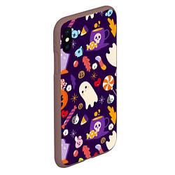 Чехол iPhone XS Max матовый HALLOWEEN BTS BT21 PATTERN БТ21 БТС ХЕЛЛОУИН, цвет: 3D-коричневый — фото 2