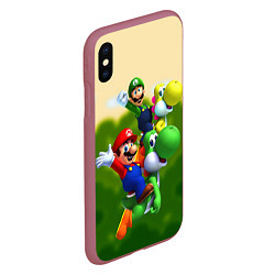 Чехол iPhone XS Max матовый 3DMario, цвет: 3D-малиновый — фото 2