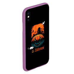 Чехол iPhone XS Max матовый Кладбище Halloween, цвет: 3D-фиолетовый — фото 2