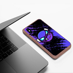 Чехол iPhone XS Max матовый Geometry Dash, цвет: 3D-коричневый — фото 2