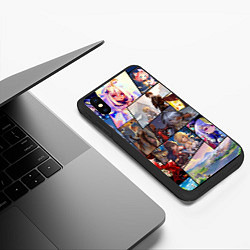 Чехол iPhone XS Max матовый Геншин импакт, персонажи, цвет: 3D-черный — фото 2