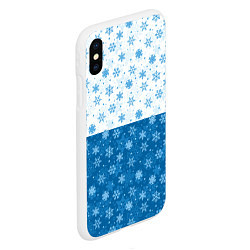 Чехол iPhone XS Max матовый Светло-Тёмные Снежинки, цвет: 3D-белый — фото 2