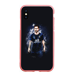 Чехол iPhone XS Max матовый Lionel Messi Paris Saint-Germain