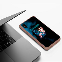 Чехол iPhone XS Max матовый Томас Шелби - Острые козырьки, цвет: 3D-коричневый — фото 2