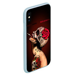 Чехол iPhone XS Max матовый Ведьма с красной розой, цвет: 3D-голубой — фото 2