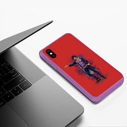 Чехол iPhone XS Max матовый Jotaro Jo Jo, цвет: 3D-фиолетовый — фото 2