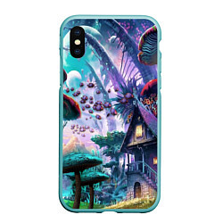 Чехол iPhone XS Max матовый FantasyFish, цвет: 3D-мятный