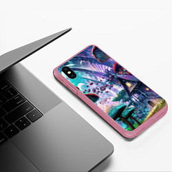 Чехол iPhone XS Max матовый FantasyFish, цвет: 3D-малиновый — фото 2