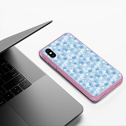 Чехол iPhone XS Max матовый Морозное Снежное Утро, цвет: 3D-розовый — фото 2