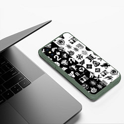Чехол iPhone XS Max матовый DESTINY LOGOBOMBING ЧЁРНО БЕЛОЕ, цвет: 3D-темно-зеленый — фото 2