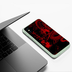 Чехол iPhone XS Max матовый ТОКИЙСКИЕ МСТИТЕЛИ КРАСНЫЙ ДРАКОН, цвет: 3D-салатовый — фото 2