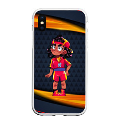 Чехол iPhone XS Max матовый Рисунок Meg Brawl Stars, цвет: 3D-белый