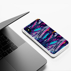 Чехол iPhone XS Max матовый Космический абстрактный паттерн, цвет: 3D-белый — фото 2