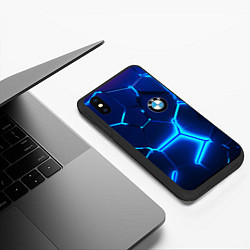 Чехол iPhone XS Max матовый BMW LOGO 3Д ПЛИТЫ ГЕОМЕТРИЯ, цвет: 3D-черный — фото 2