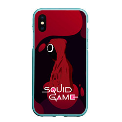 Чехол iPhone XS Max матовый Игра в кальмара Red Black, цвет: 3D-мятный