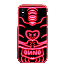 Чехол iPhone XS Max матовый Neon and love, цвет: 3D-красный