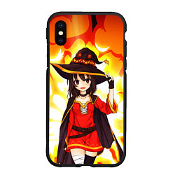 Чехол iPhone XS Max матовый Mеgumin, цвет: 3D-черный