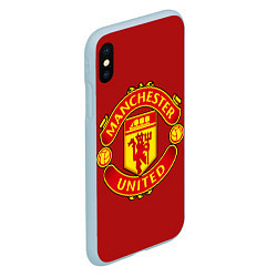 Чехол iPhone XS Max матовый Manchester United F C, цвет: 3D-голубой — фото 2