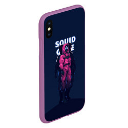 Чехол iPhone XS Max матовый ТРЕУГОЛЬНИК НА СТРАЖЕ SQUID GAME, цвет: 3D-фиолетовый — фото 2