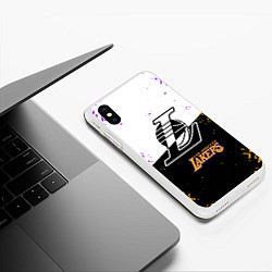 Чехол iPhone XS Max матовый Коби Брайант Los Angeles Lakers,, цвет: 3D-белый — фото 2