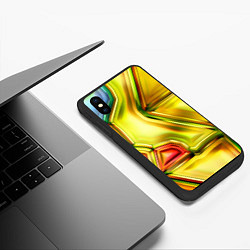 Чехол iPhone XS Max матовый Абстрактная абстракция, цвет: 3D-черный — фото 2