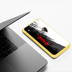 Чехол iPhone XS Max матовый Берсерк чёрной маска, цвет: 3D-желтый — фото 2