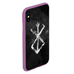 Чехол iPhone XS Max матовый BERSERK LOGO GRUNGE, цвет: 3D-фиолетовый — фото 2