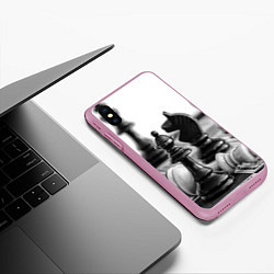 Чехол iPhone XS Max матовый Шах и мат Шахматы, цвет: 3D-розовый — фото 2