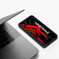 Чехол iPhone XS Max матовый WAFRAME STALKER LOGO RED ВАРФРЕЙМ СТАЛКЕР, цвет: 3D-черный — фото 2