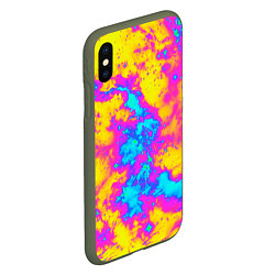 Чехол iPhone XS Max матовый Яркая абстракция космических красок, цвет: 3D-темно-зеленый — фото 2