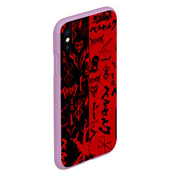 Чехол iPhone XS Max матовый BERSERK BLACK RED БЕРСЕРК ПАТТЕРН, цвет: 3D-сиреневый — фото 2