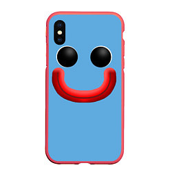 Чехол iPhone XS Max матовый Huggy Waggy smile, цвет: 3D-красный