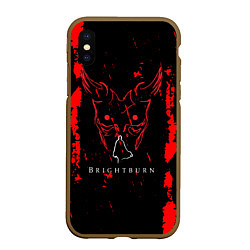 Чехол iPhone XS Max матовый Берсерк berserk аниме, цвет: 3D-коричневый