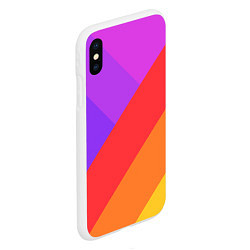 Чехол iPhone XS Max матовый РАДУЖНАЯ ГЕОМЕТРИЯ RAINBOW GEOMETRY, цвет: 3D-белый — фото 2