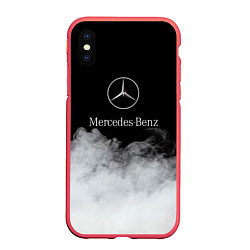 Чехол iPhone XS Max матовый Mercedes-Benz Облака, цвет: 3D-красный