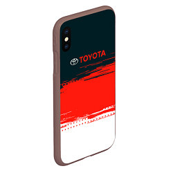 Чехол iPhone XS Max матовый Toyota Texture, цвет: 3D-коричневый — фото 2