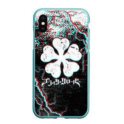 Чехол iPhone XS Max матовый BLACK CLOVER GLITCHF FLASHES, цвет: 3D-мятный