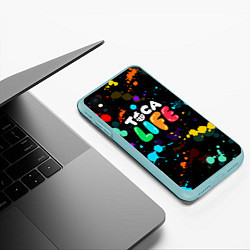 Чехол iPhone XS Max матовый TOCA BOCA RAINBOW PAINTS ТОКА БОКА РАДУЖНЫЕ КРАСКИ, цвет: 3D-мятный — фото 2