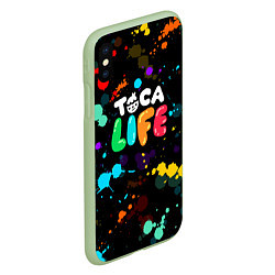 Чехол iPhone XS Max матовый TOCA BOCA RAINBOW PAINTS ТОКА БОКА РАДУЖНЫЕ КРАСКИ, цвет: 3D-салатовый — фото 2