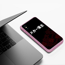 Чехол iPhone XS Max матовый SCARLXRD RED STYLE LOGO, цвет: 3D-розовый — фото 2