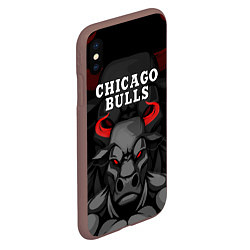 Чехол iPhone XS Max матовый CHICAGO BULLS ЯРОСТНЫЙ БЫК, цвет: 3D-коричневый — фото 2