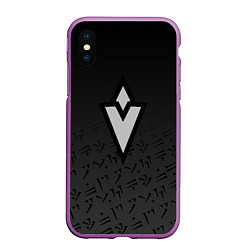 Чехол iPhone XS Max матовый TES SKYRIM QUEST MARK ЗНАЧОК ЗАДАНИЯ, цвет: 3D-фиолетовый