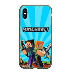 Чехол iPhone XS Max матовый МАЙНКРАФТ ГЕРОИ ИГРЫ MINECRAFT, цвет: 3D-темно-зеленый