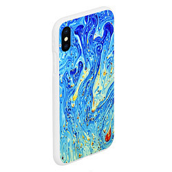 Чехол iPhone XS Max матовый Сползающие краски, цвет: 3D-белый — фото 2