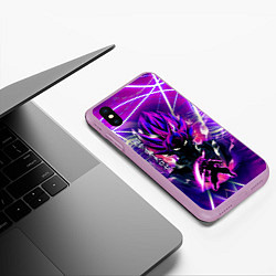 Чехол iPhone XS Max матовый Гоку Блек Anime Dragon Ball Super Saiyan, цвет: 3D-сиреневый — фото 2