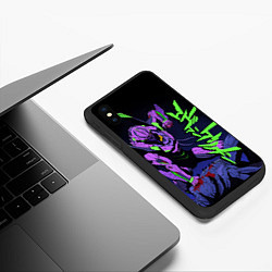 Чехол iPhone XS Max матовый Евангелион - EVA 01, цвет: 3D-черный — фото 2