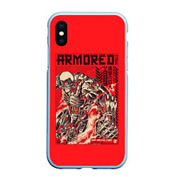 Чехол iPhone XS Max матовый ARMORED TITAN - Бронированный Титан, цвет: 3D-голубой