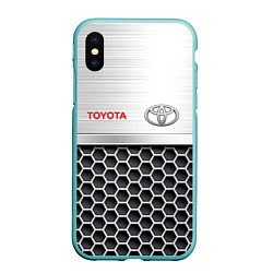 Чехол iPhone XS Max матовый Toyota Стальная решетка, цвет: 3D-мятный