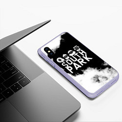 Чехол iPhone XS Max матовый Все пацаны на черном фоне Южный Парк, цвет: 3D-светло-сиреневый — фото 2